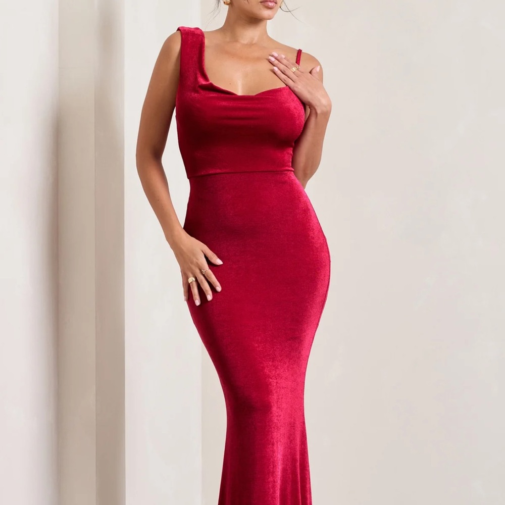 NWT - Club L London Asymmetric Cowl Dress